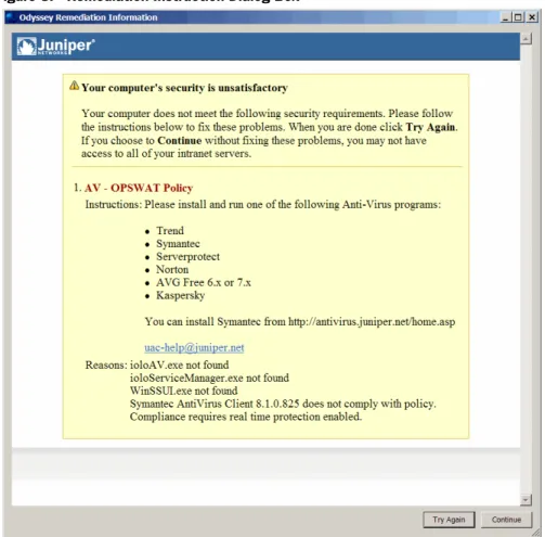 Figure 8:   Remediation Instruction Dialog Box