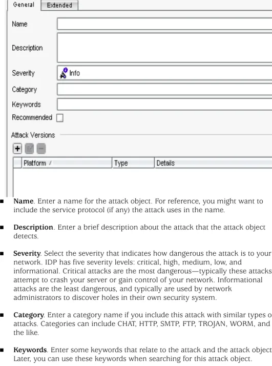 Figure 2:  General Attack Object Properties Tab