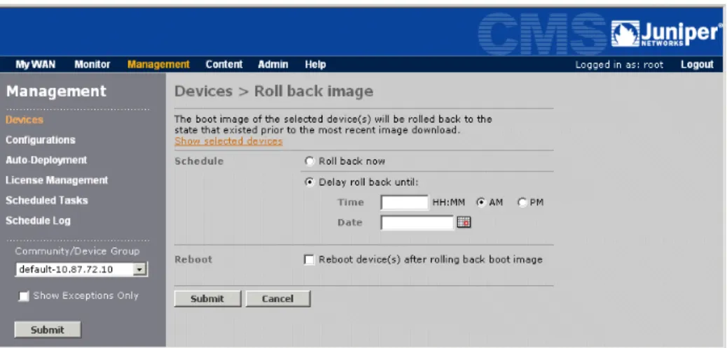Figure 14:  Rolling Back the Boot Image