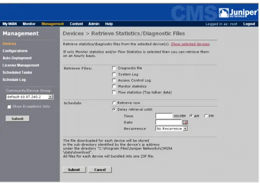 Figure 24:  Retrieving Statistics/Diagnostic Files