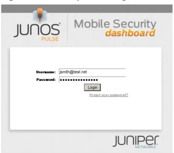 Figure 1:  Mobile Security Dashboard Login Window.