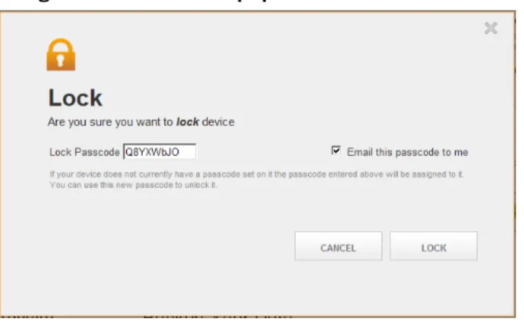 Figure 3:  Lock Device Pop −up Window