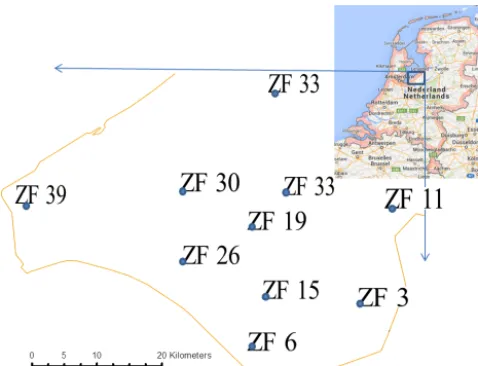 Figure 1. Map of the SE Flevopolder with the selected locations.