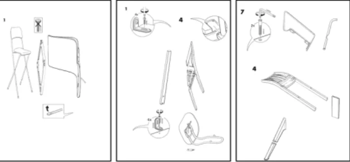 Fig. 1. Example images of augmented assembly instructions using our context-aware augmentation