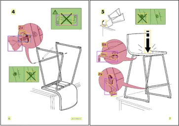 Fig. 3. Examples of annotated IKEA assembly instructions