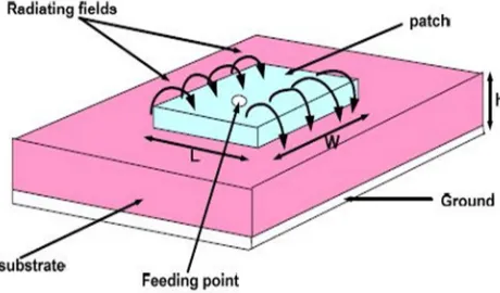 Fig. 1 Rectangular Microstrip Antenna 