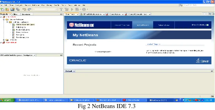 Fig 2 NetBeans IDE 7.3 