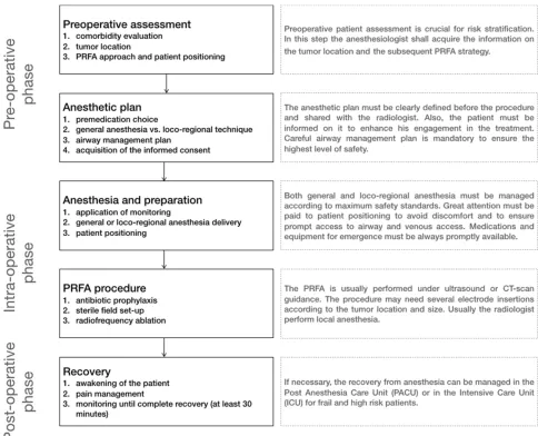 Figure 1 An overall workﬂow diagram of PRFA from the anesthesiologist’s point of view.