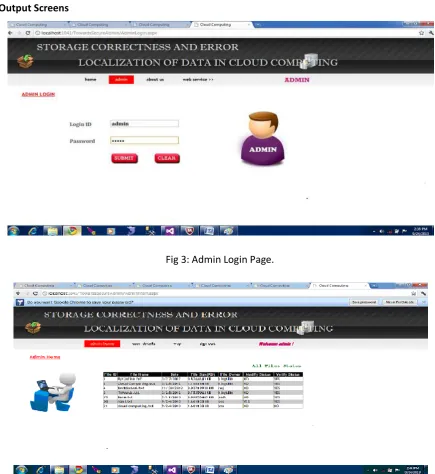 Fig 3: Admin Login Page. 