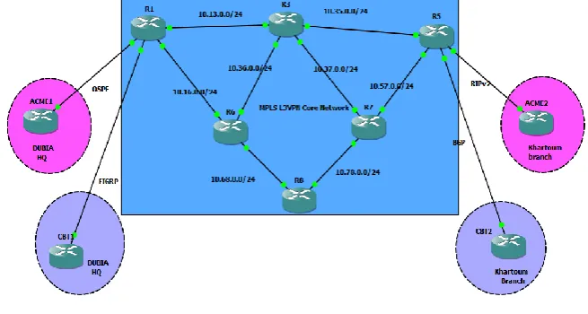 Figure 1 MPLS core network 