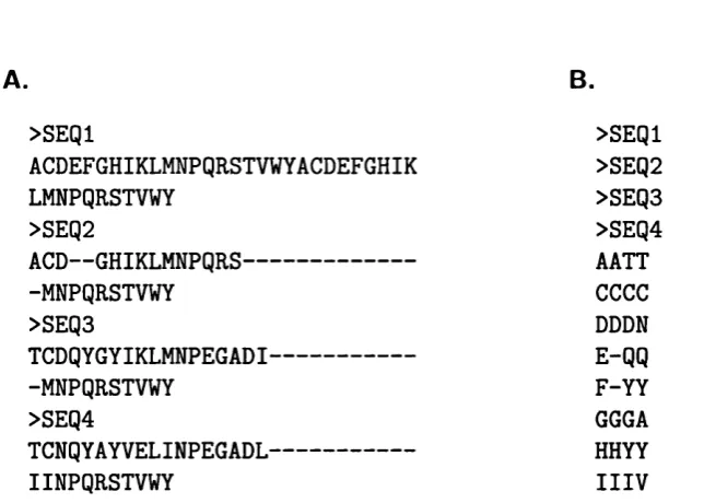 Figure 2.1: Input File Formats: A. Pasta: The present Quest input format. This format isthen contained on the following lines