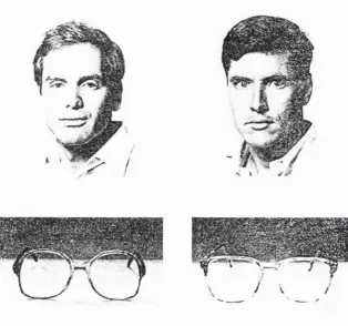 Figure 1.5 Examples o f the faces (top) and spectacle frames (bottom) used by Farah, Levinson 