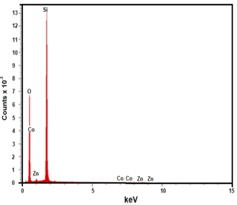 Figure 4 Energy-dispersive X-ray spectroscopy of the Zn-MSN sample.