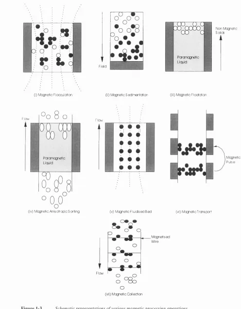 Figure 1-3Schematic representations of various magnetic processing operations.