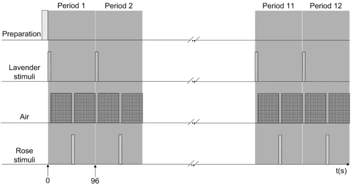 Figure 1 The sequence of olfactory stimulation during fMRI scanning.