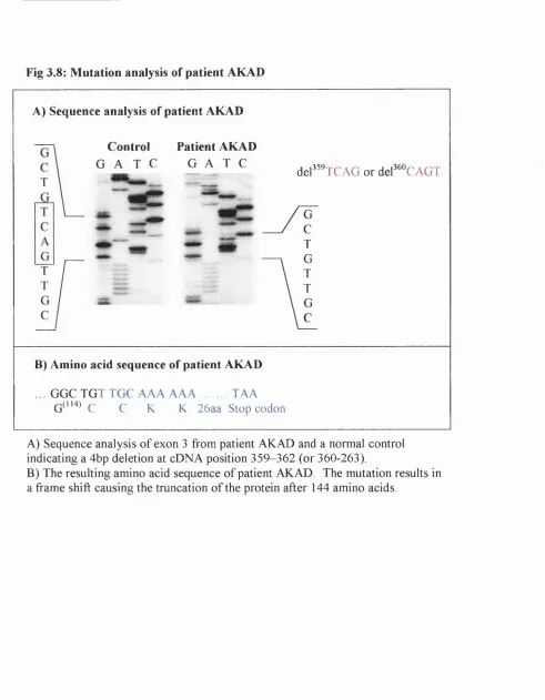 Fig 3.8: Mutation analysis of patient AKAD