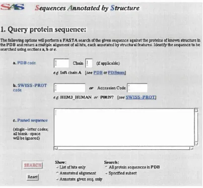 Figure 2.4: A screen dump of the SAS query page.