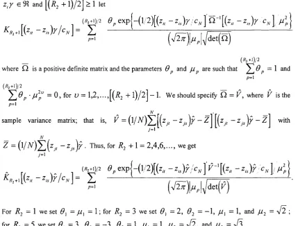Table IB we focus on the case of a second order bias-reducing kernel function and y