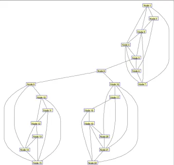 Fig. 4 Example network for indentifying network robustness and centrality. (Central, but not robust orpowerful)
