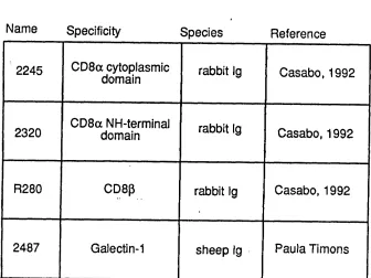 Table 3: Antibodies for Western Blotting