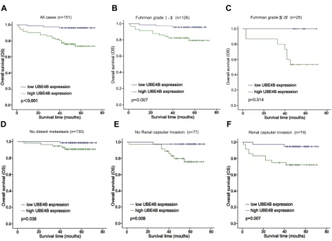 Figure 4 Analysis of overall survival (OS) for patients with ccRCC stratisubgroup with Fuhrman grade I-II (n = 126)