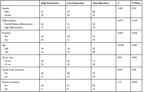 Table 2 Correlation Between Clinicopathological Features and LINC01024 Expression in NSCLC Patients