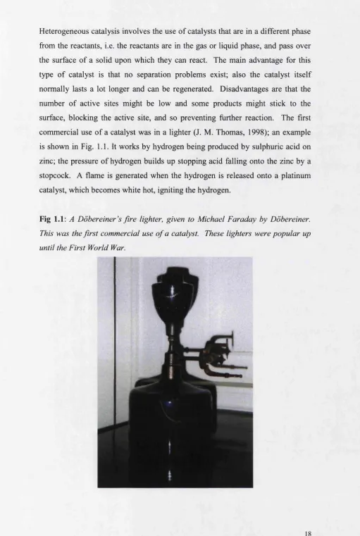 Fig 1.1: A Dobereiner's fire lighter, given to Michael Faraday by Dobereiner. 