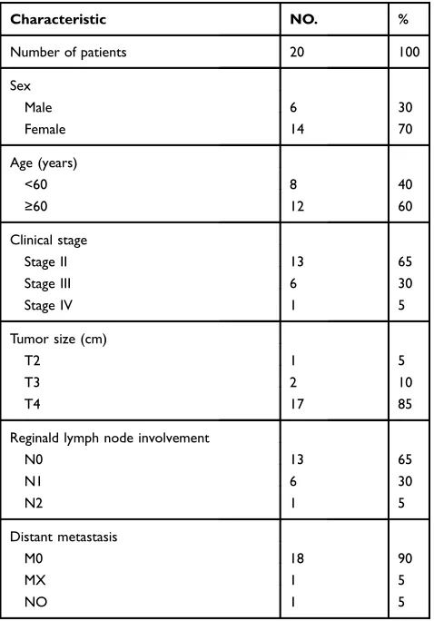 Table 5 Summary of 20 patients’ cohort information