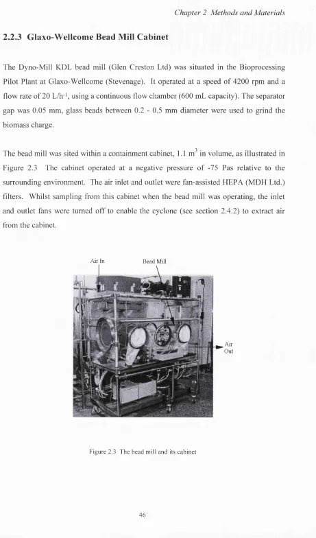 Figure 2.3 The cabinet operated at a negative pressure of -75 Pas relative to the 