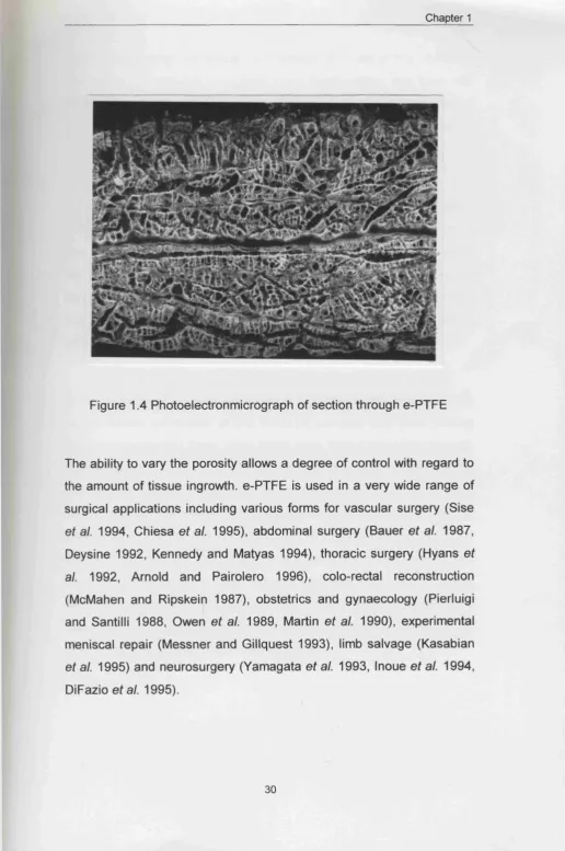 Figure 1.4 Photoelectronmicrograph of section through e-PTFE