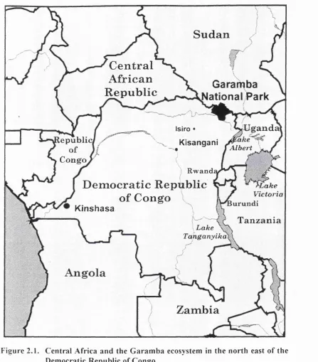 Figure 2.1. Central Africa and the G aram ba ecosystem in the north east of the 