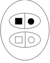 Figure 1. Modal relational category (metacategory) in respect to the feature ‘black’ andcorresponding to logical equivalence.