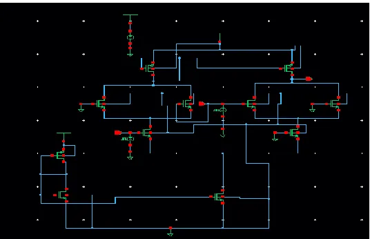 Fig.8 (b).  Schematic circuit of Gilbert cell multiplier factor and its simulated results  