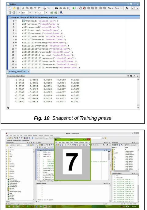 Fig. 10. Snapshot of Training phase 