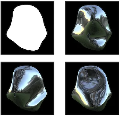 Fig. 2. Four images with identical silhouettes (P-shapes), but dramatically  different apparent 3D shapes