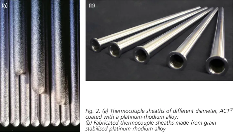 Fig. 2. (a) Thermocouple sheaths of different diameter, ACT®