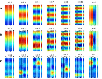 Figure 6. Theoretical Predictions and Simulation Results for the Linear TrackHead directions are indicated by arrows, orientation averages are indicated by superimposed arrows, and principal directions (North, South) areemphasized with a dark border