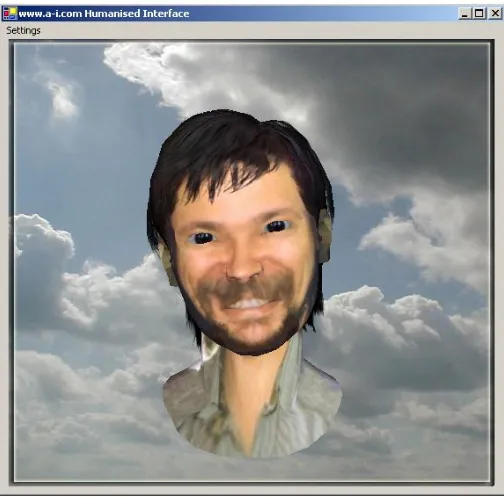 FIG. 1: Haptek-based talking head was used as an inter-face to play the 20-questions game.