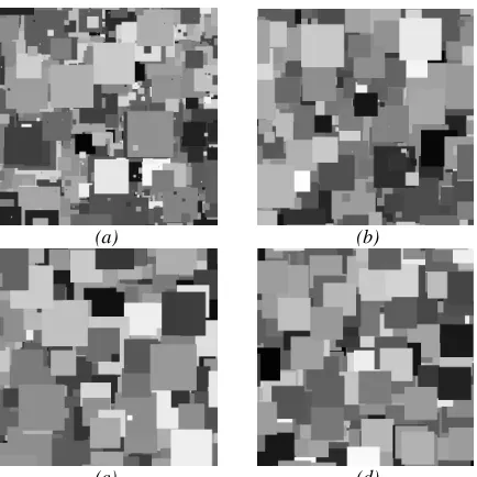 Figure 4 The power spectra of images generated by occluding squares. Notice that the power function stays slightly above the others