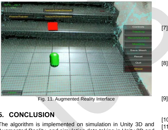 Fig. 10. Path of initial to a destination position in Augmented Reality 
