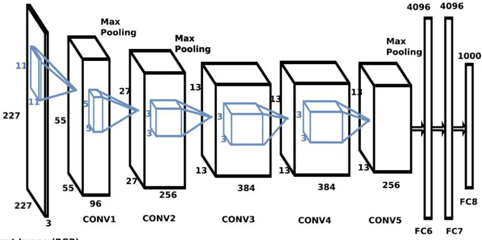 Fig. 2. Overview of the CaffeNet architecture representations for every image, we employ representations 