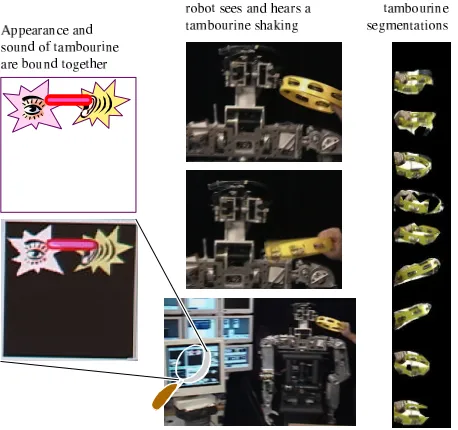 Figure 5: Here the robot is shown a tambourine in use.