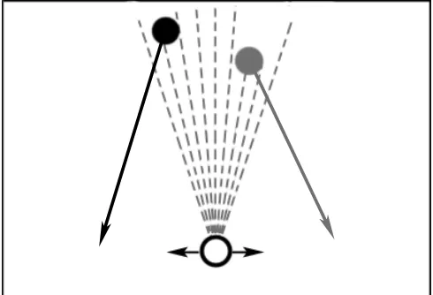 Figure 1:  The agent can move horizontally in order to catch the 2 objects which fall from above