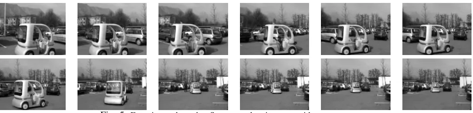 Fig. 5: Experimental results: Sequence showing an avoidance manouvre.