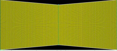 Fig. 7: More dense mesh in between two planes 