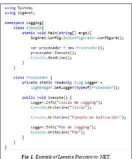 Fig. 1. Example of Logging Function in .NET. 