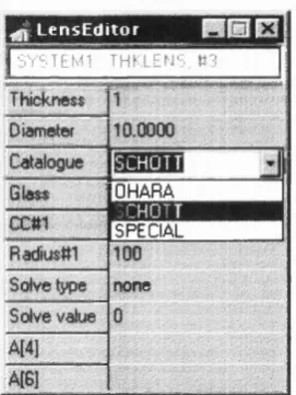 Figure 5.5: The IRIS Lens Editor Inspector