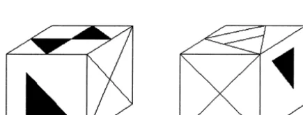Fig. 1. Black/white sample of a cube comparison task used in theexperiments. Correct answer: ‘yes — the two cubes could be identical’