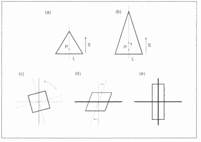 Figure 5.2 Eigenspace. An eigenspace-line is a fine o f points which move along that lineunder a linear transformation hut does not change its position(a)(b)