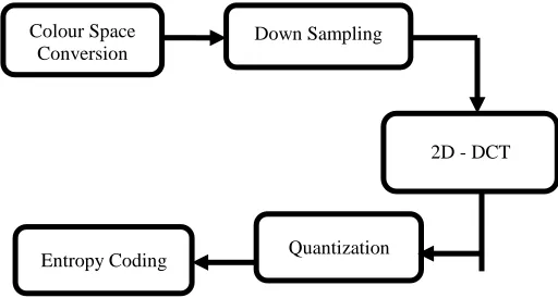 Fig 1:  JPEG Straining Steps for Colour Picture  